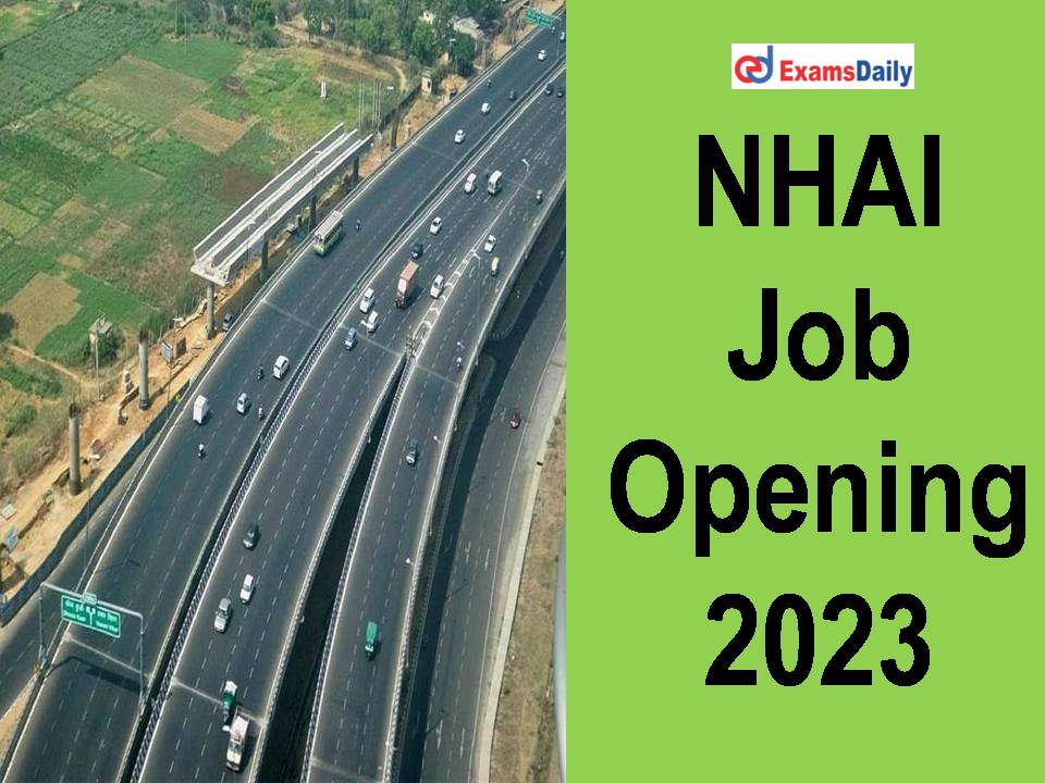 NHAI Job Opening 2023
