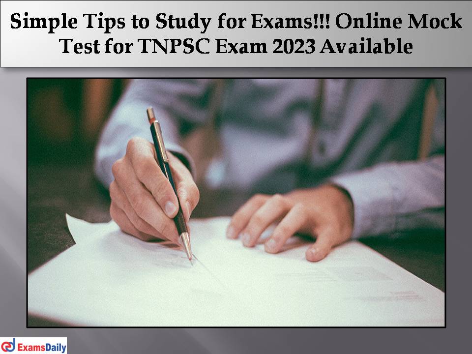 Online Mock Test for TNPSC Exam 2023 Available