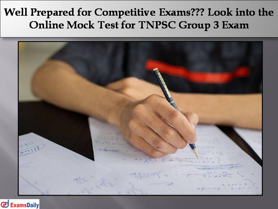 Online Mock Test for TNPSC Group 3 Exam
