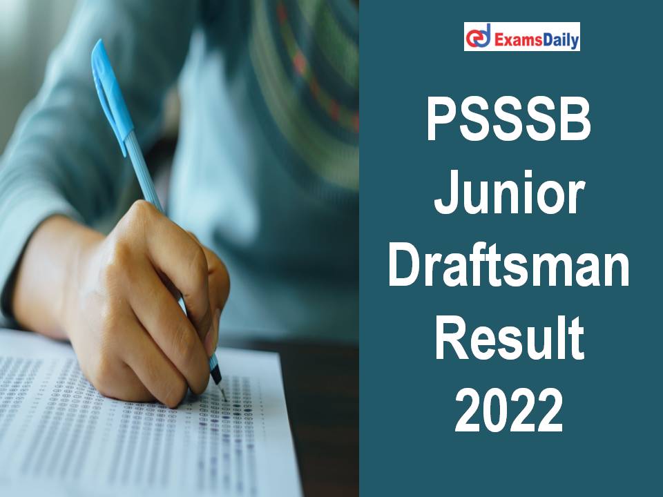 PSSSB Junior Draftsman Result 2022