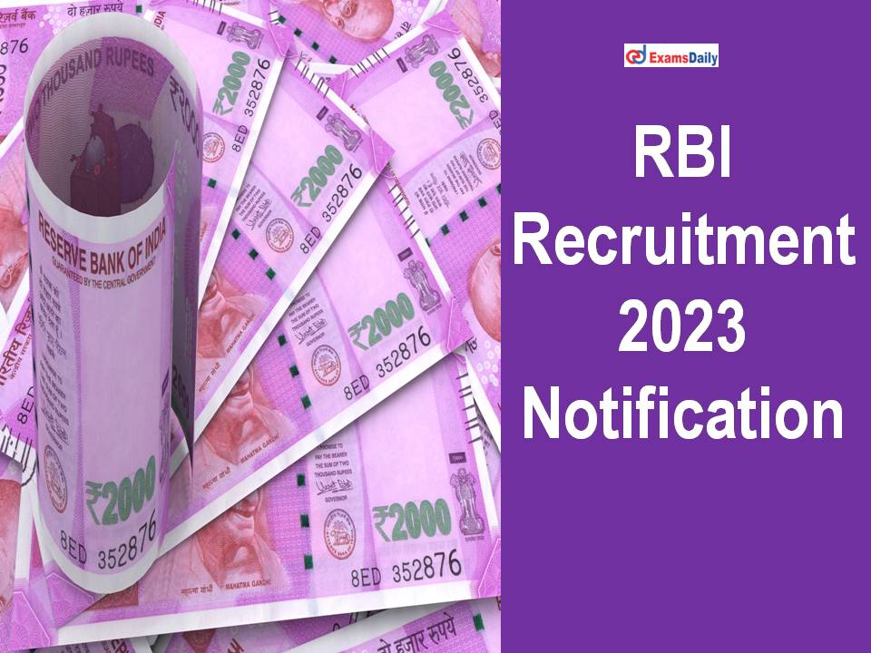 RBI Recruitment 2023 Notification