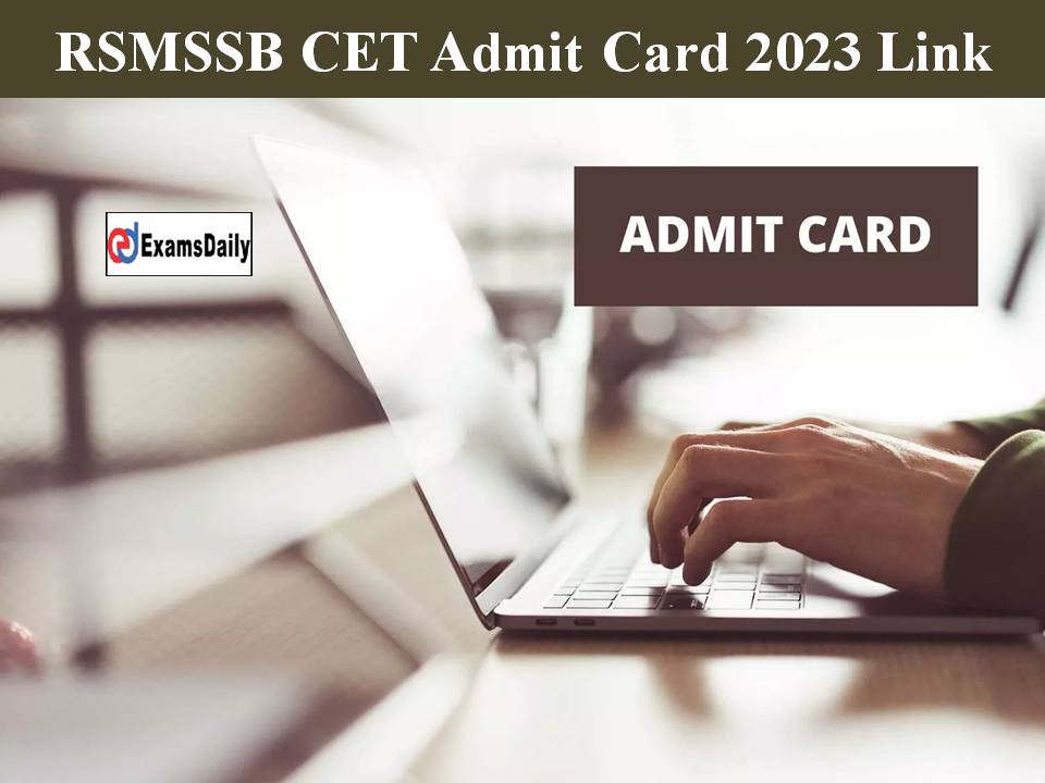 RSMSSB CET Admit Card 2023 Link
