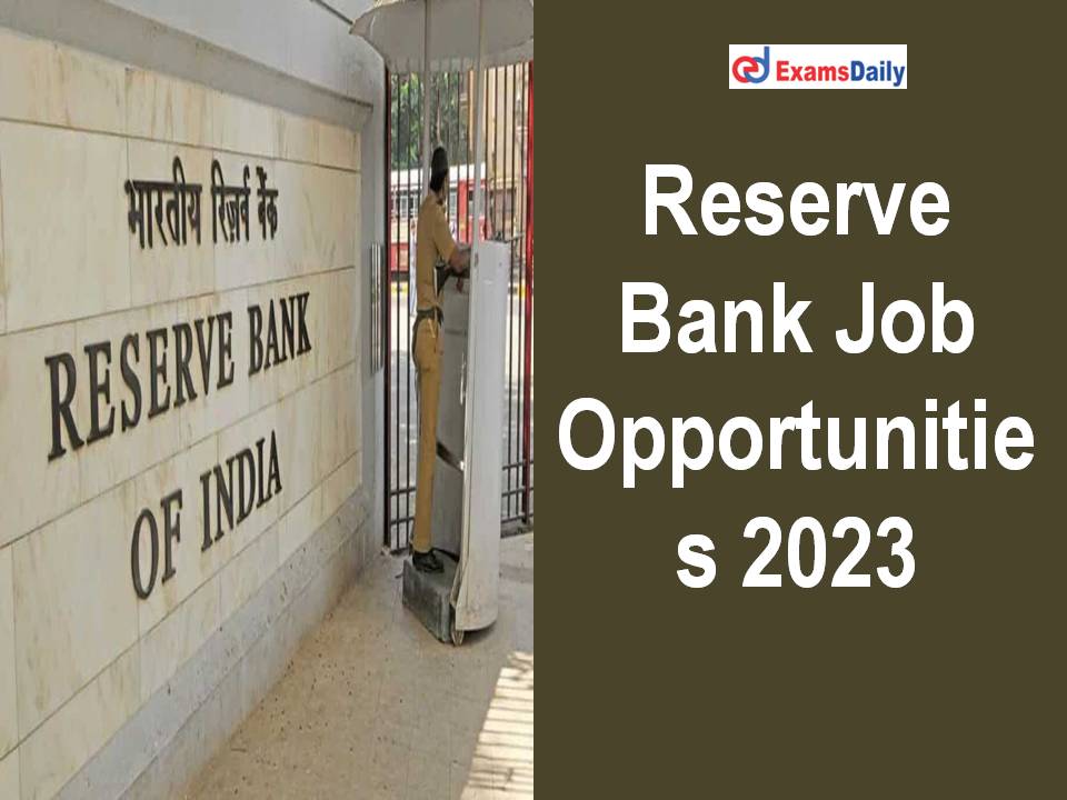 Reserve Bank Job Opportunities 2023