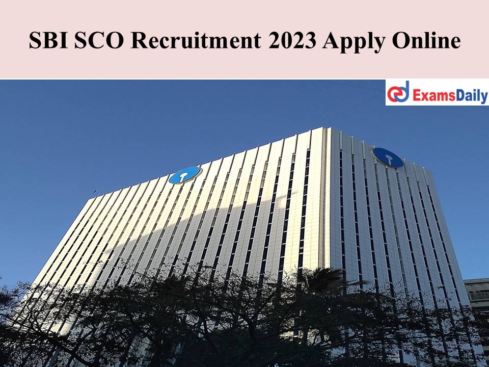 SBI SCO Recruitment 2023 Apply Online