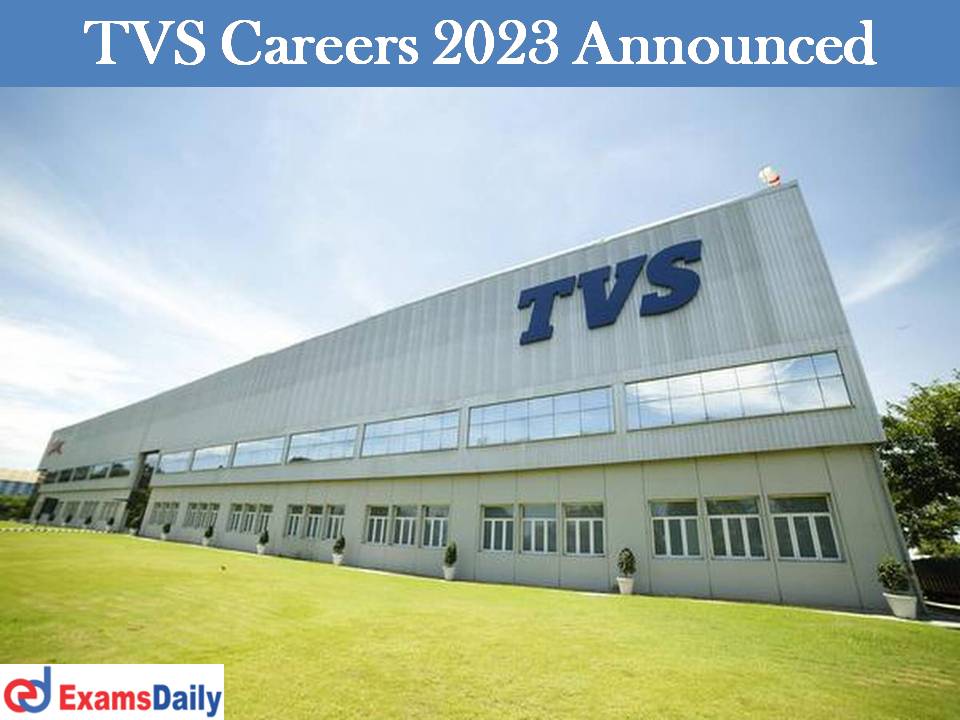 TVS Sampark Careers 2023 Announced