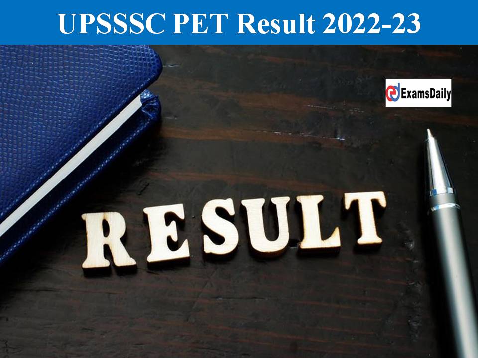 UPSSSC PET Result 2022-23