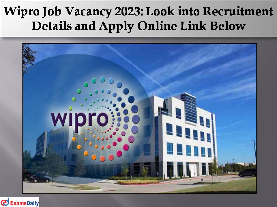 Wipro Job Vacancy 2023