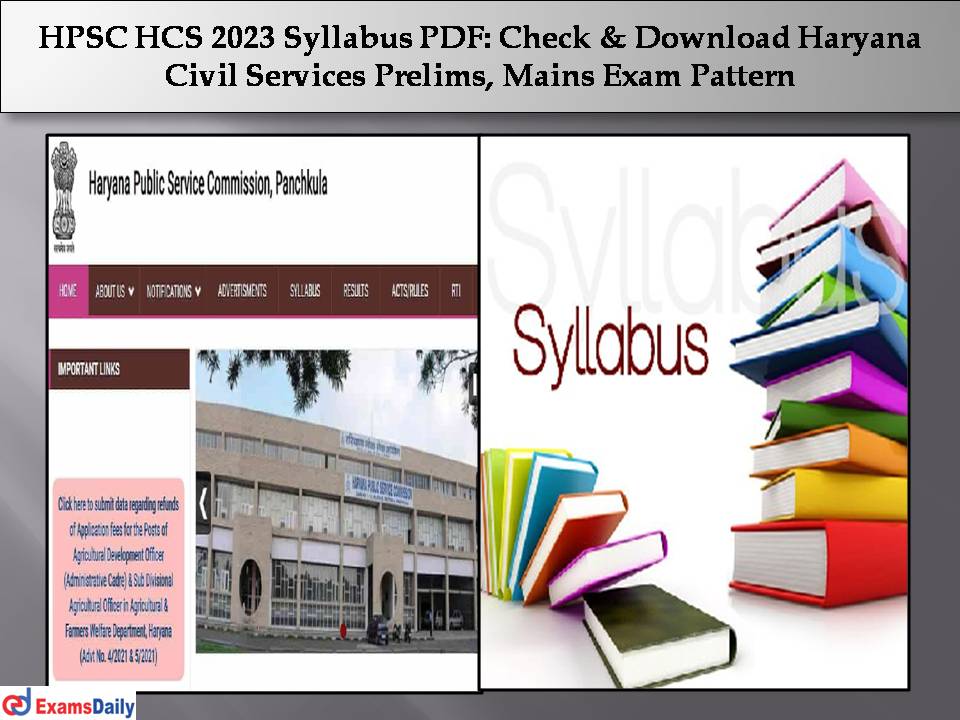 HPSC HCS 2023 Syllabus PDF