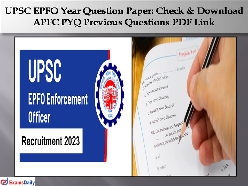 UPSC EPFO Previous Year Question Paper
