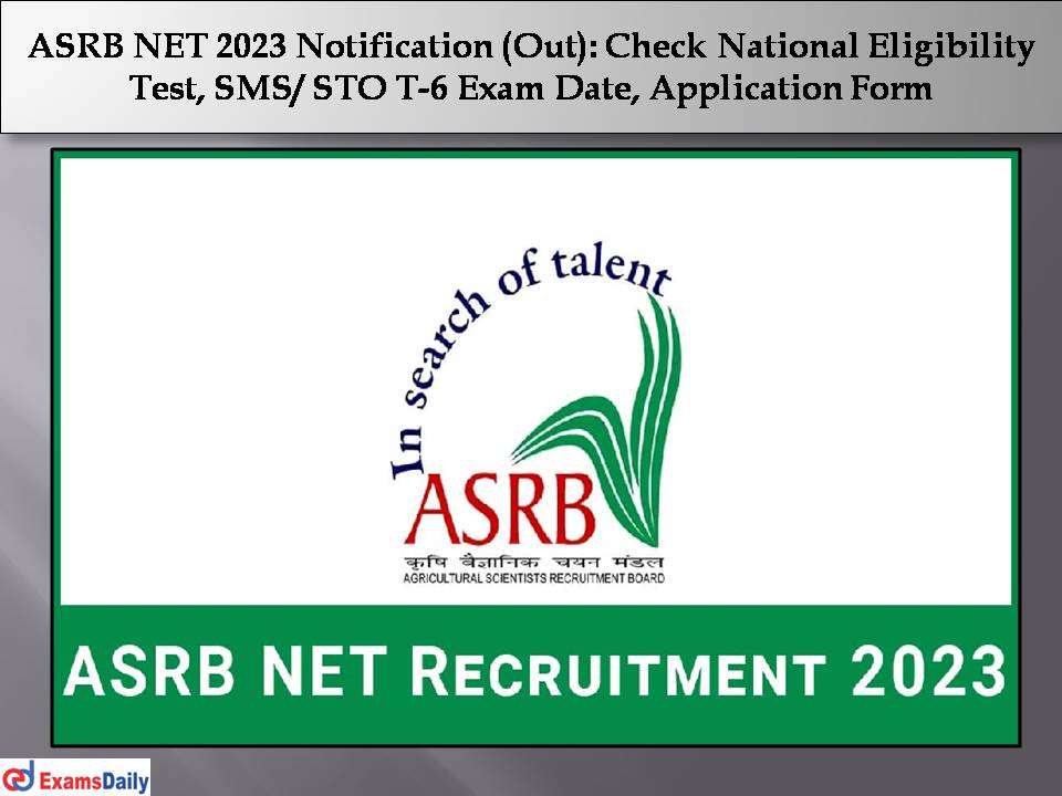 ASRB NET 2023 Notification (Out)