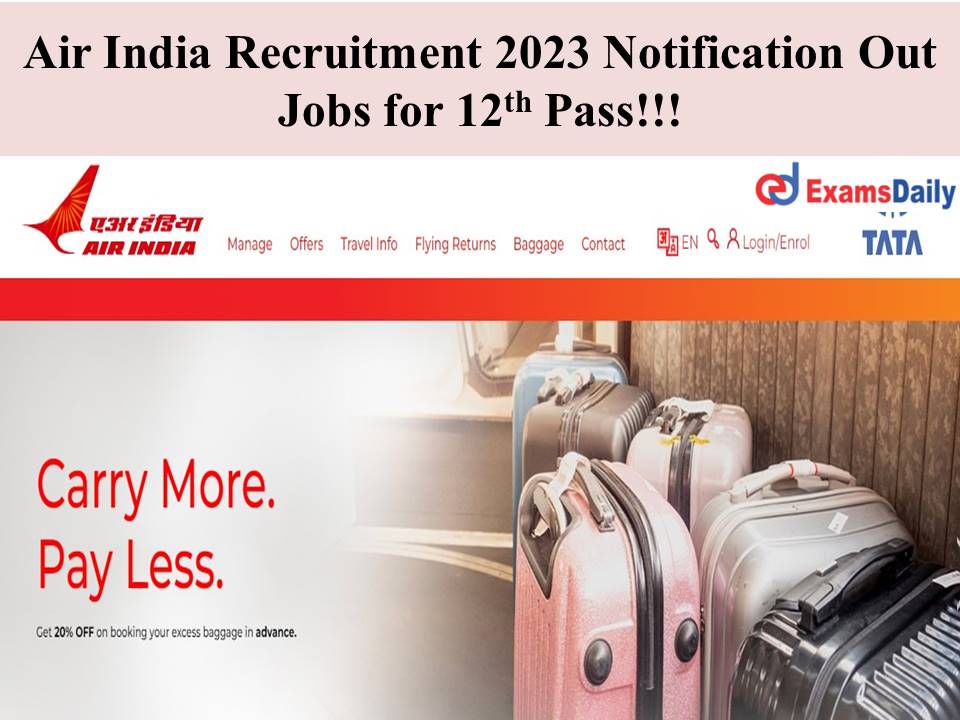 Air India Recruitment 2023 Notification Out