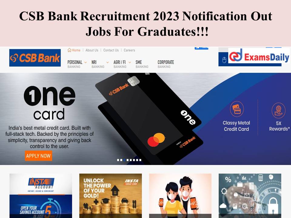 CSB Bank Recruitment 2023 Notification Out 18.03.2023