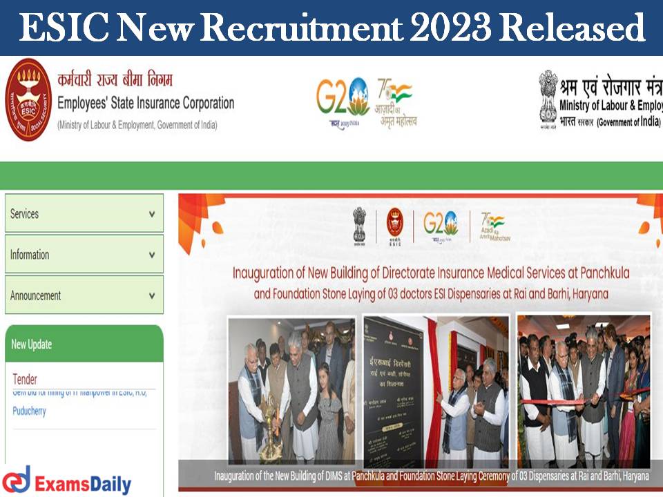 ESIC New Recruitment 2023 Released