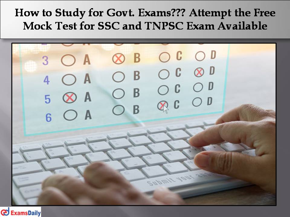 Free Mock Test for SSC and TNPSC Exam Available