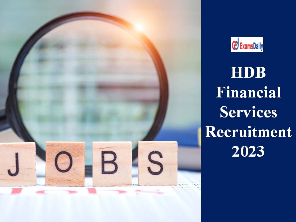 HDB Financial Services Recruitment 2023