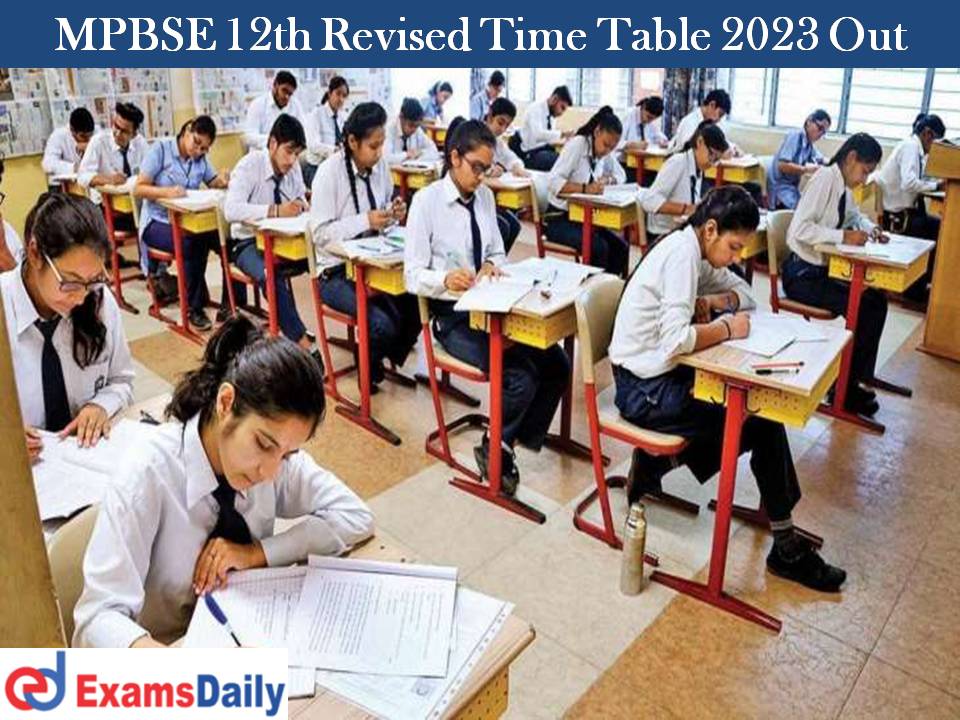 MPBSE 12th Revised Time Table 2023 Out