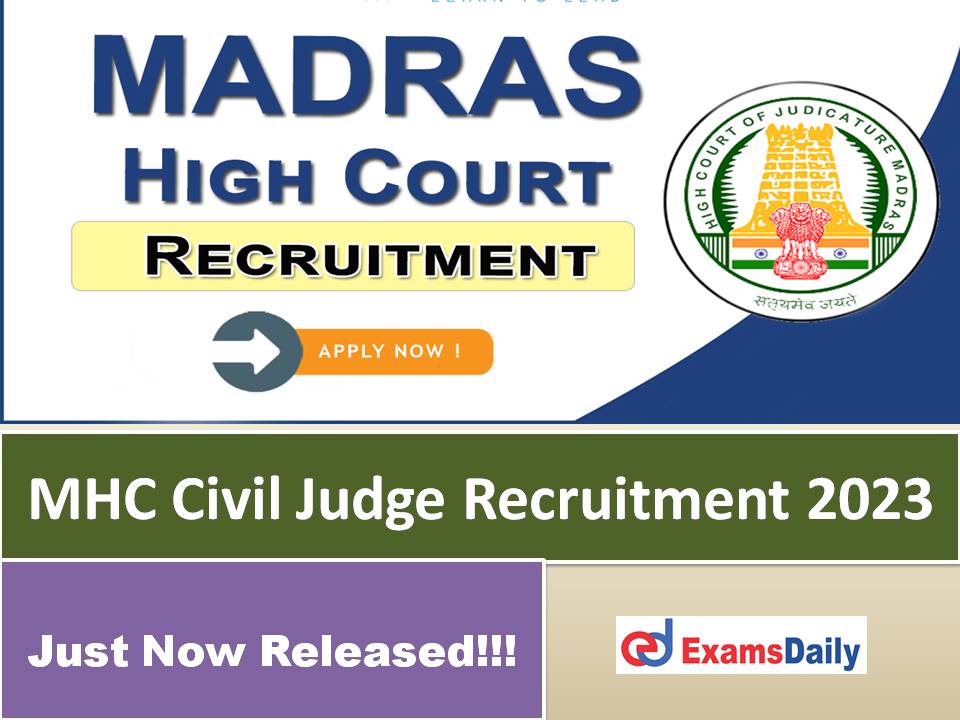 Madras High Court New Recruitment 2023 Out – Salary up to Rs. 44,770 per Month!!!