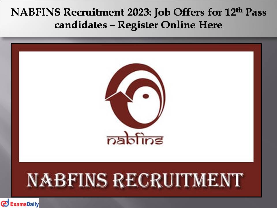 NABFINS Recruitment 2023 ...