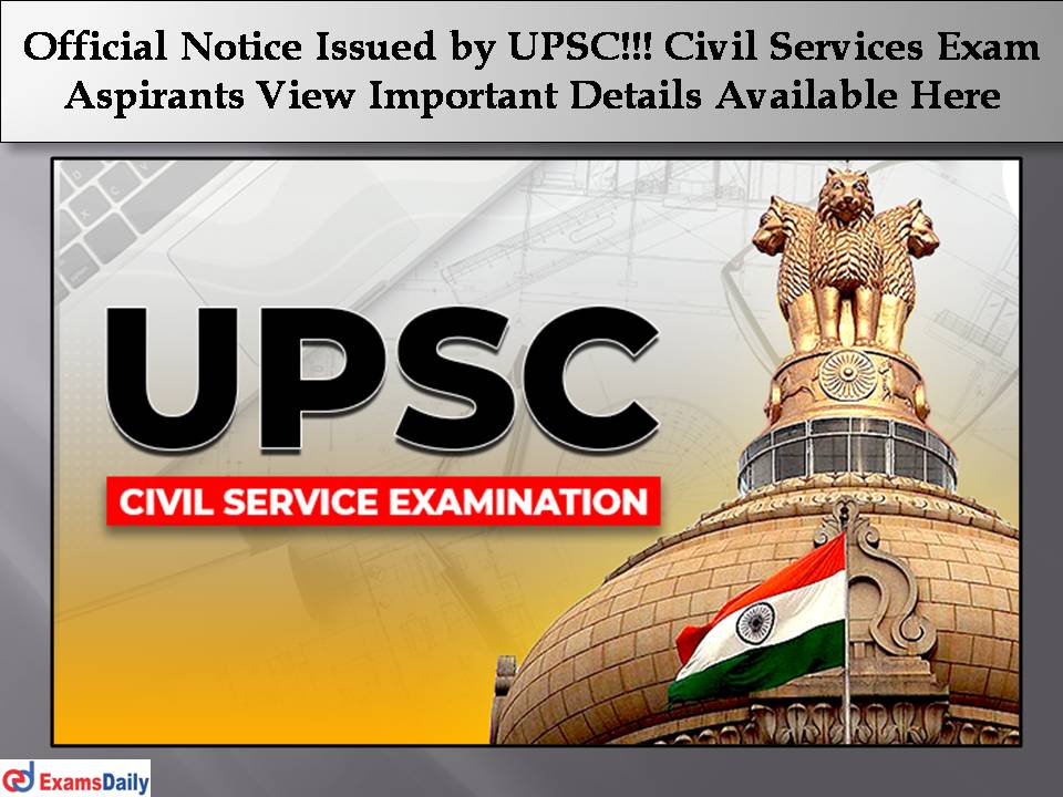 Official Notice Issued by UPSC