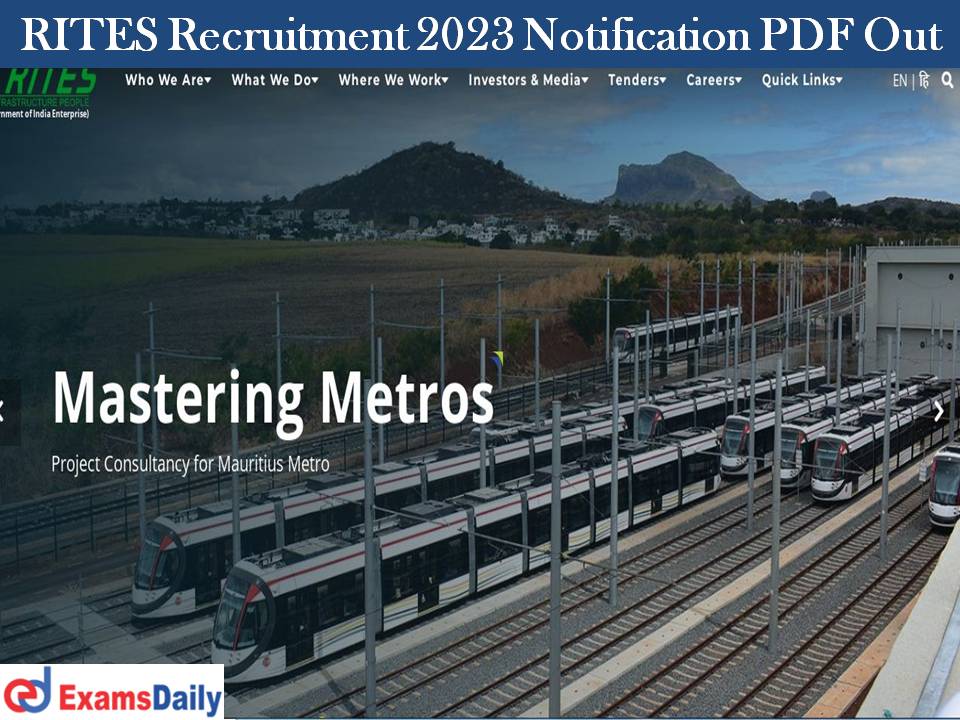 RITES Recruitment 2023 Notification PDF Out – Graduates Require | Salary Rs.2, 80,000/-!!!!!