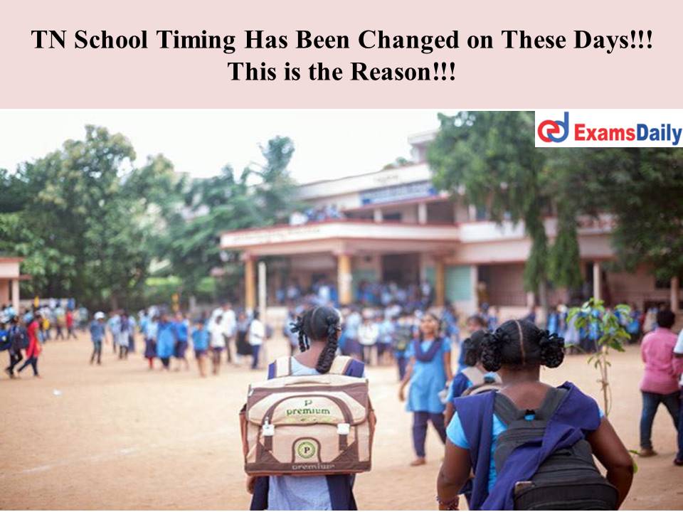 TN School Timing Has Been Changed on These Days