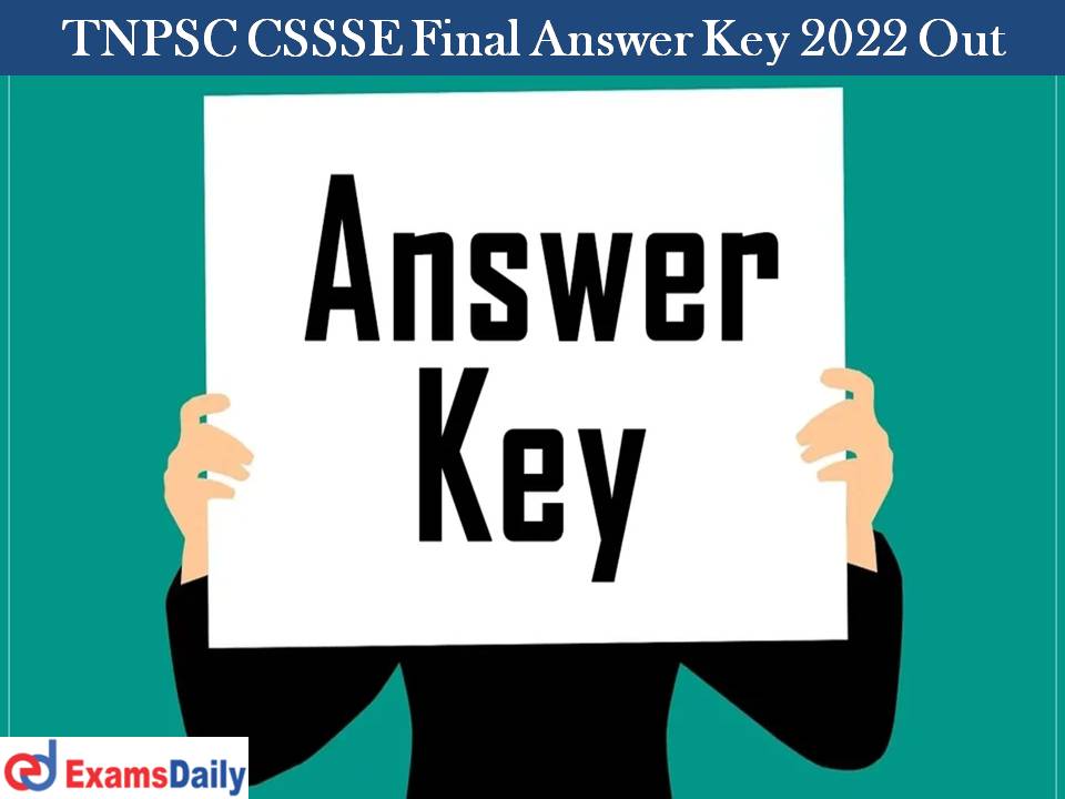 TNPSC CSSSE Final Answer Key 2023 Out