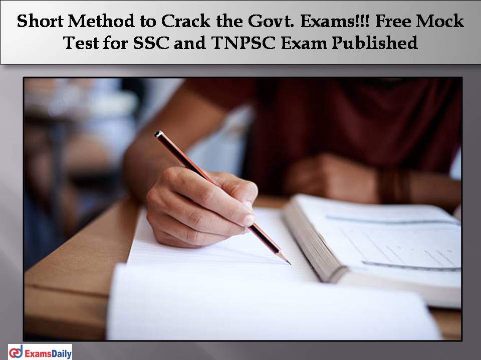 Free Mock Test for SSC and TNPSC Exam Published