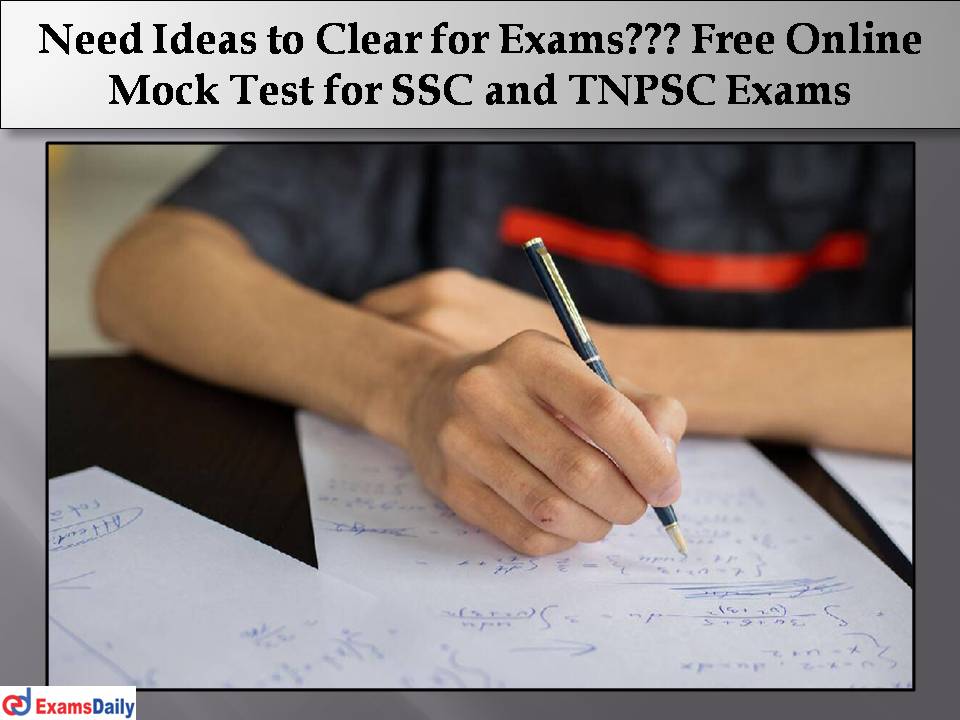 Free Online Mock Test for SSC and TNPSC Exams
