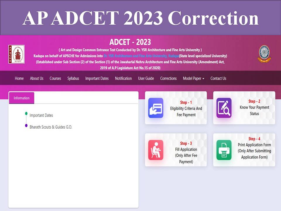 AP ADCET 2023 Correction Date