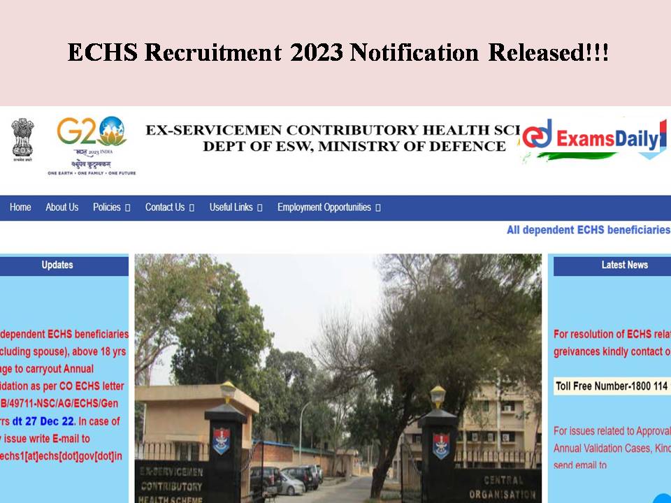 ECHS Recruitment 2023 Notification Released