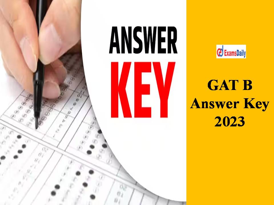 GAT B Answer Key 2023