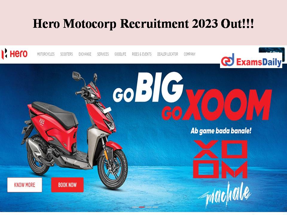 Hero Motocorp Recruitment 2023 Out