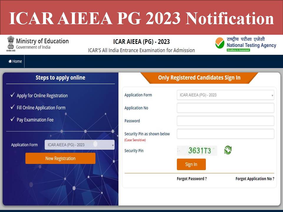 ICAR AIEEA PG 2023 Notification
