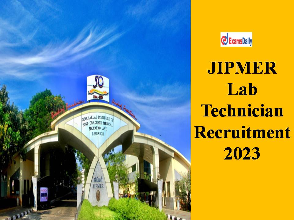 JIPMER Lab Technician Recruitment 2023