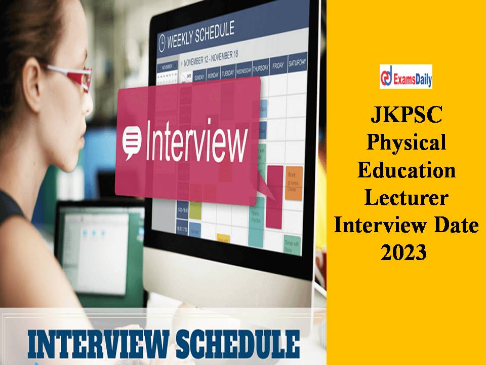 JKPSC Physical Education Lecturer Interview Date 2023