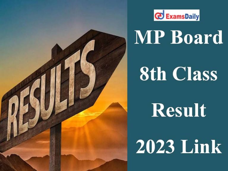 MP Board 8th Class Result 2023 Link Out Download MPBSE Class 8