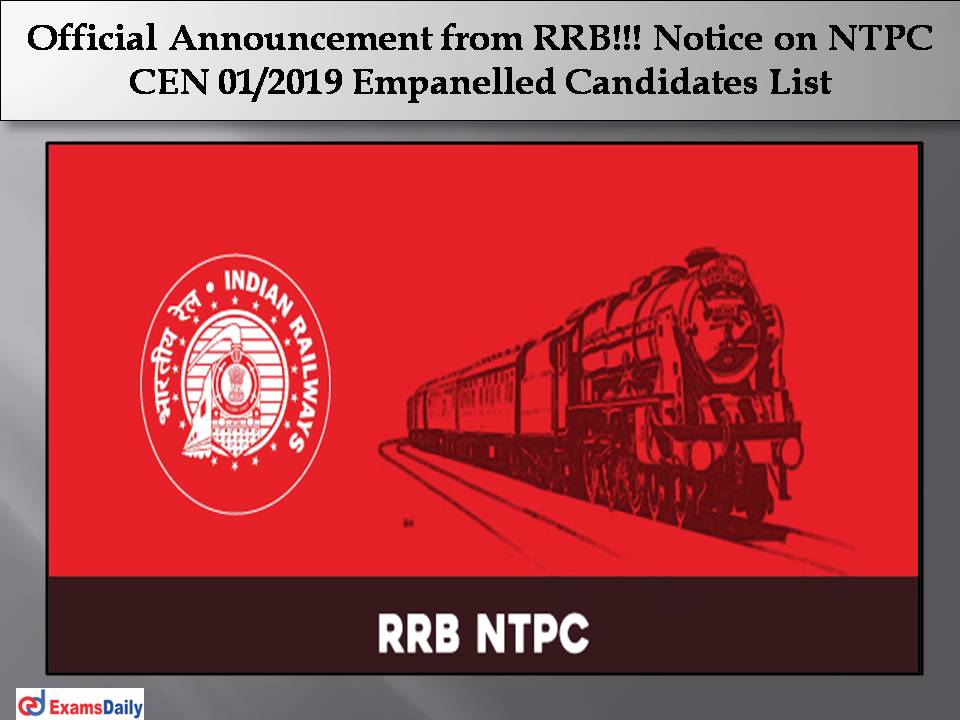 Official Announcement from RRB