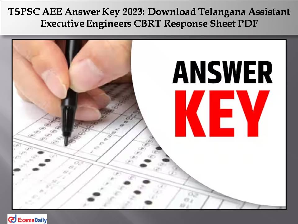 TSPSC AEE Answer Key 2023
