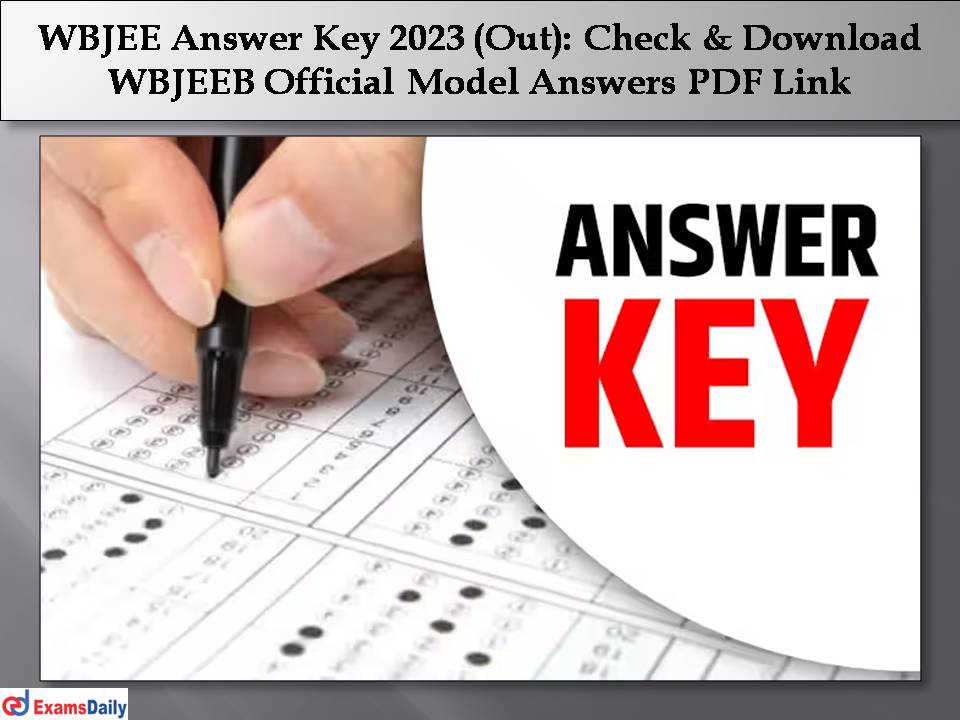 WBJEE Answer Key 2023 (Out)