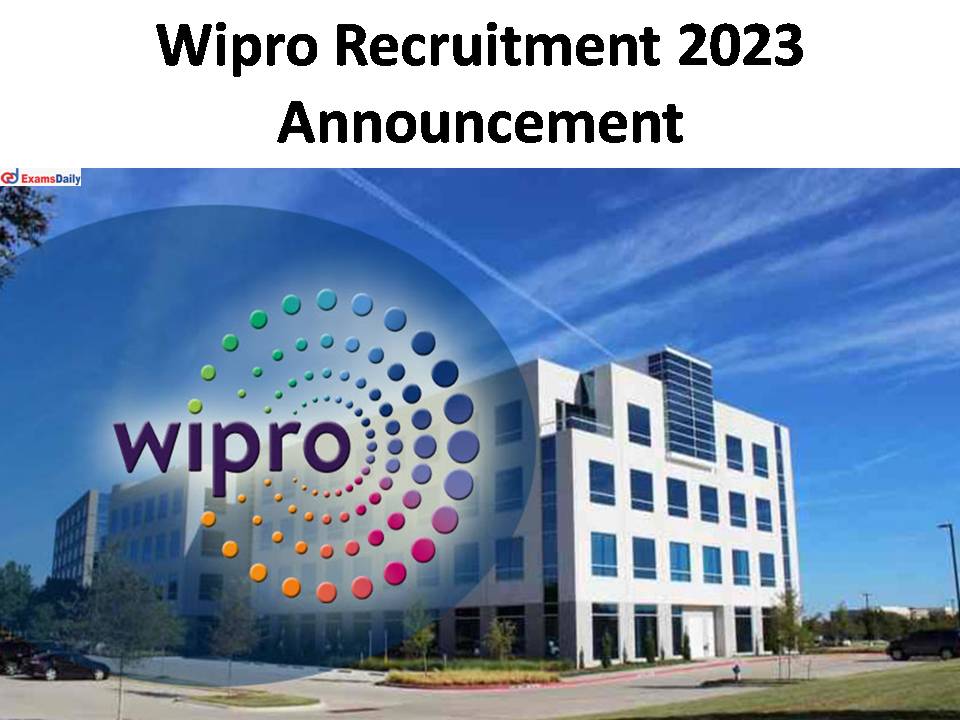Wipro Recruitment 2023 Announcement