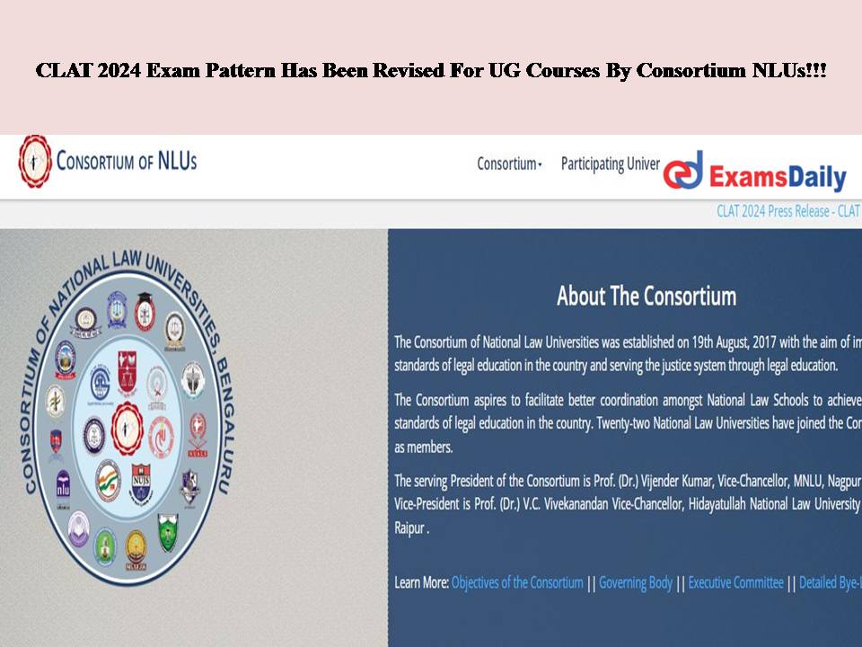 CLAT 2024 Exam Pattern Has Been Revised For UG Courses By Consortium