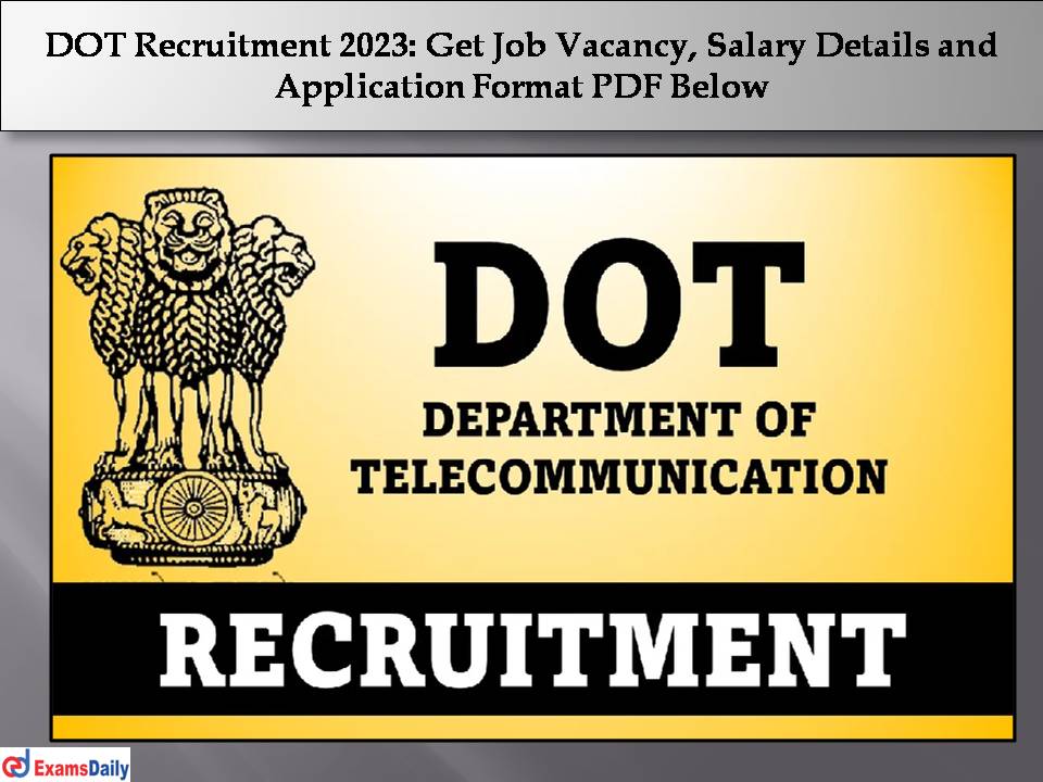 DOT Recruitment 2023