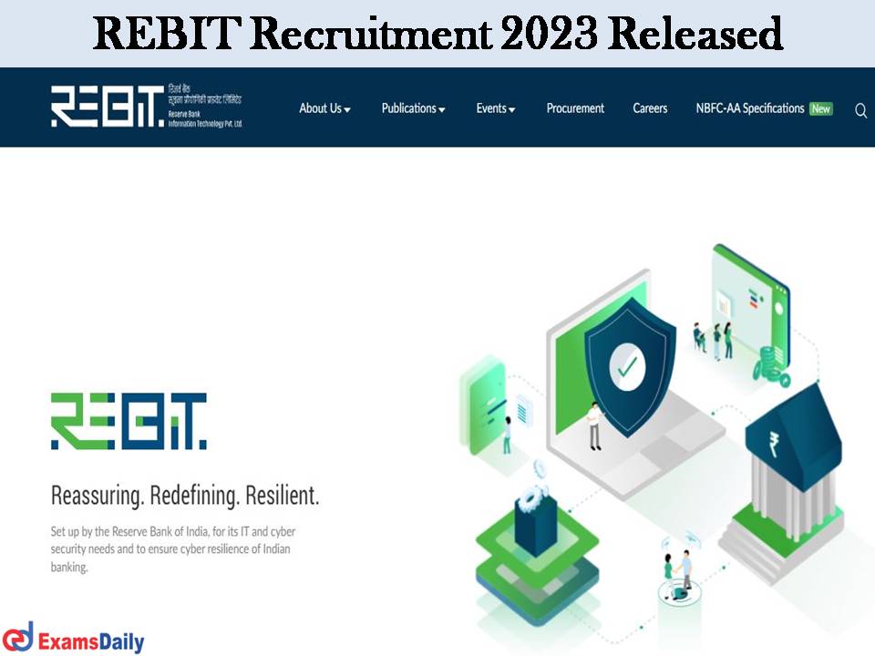 REBIT Recruitment 2023 Released