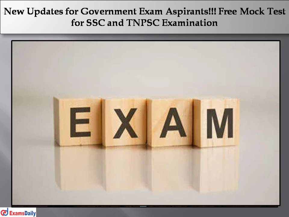free Mock Test for SSC and TNPSC Examination